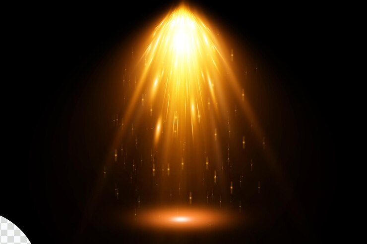 PSD golden spotlight effect on a black background