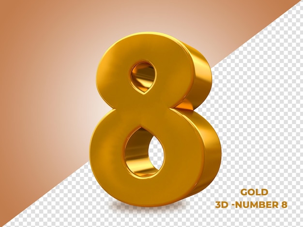 Golden style 3d número 8