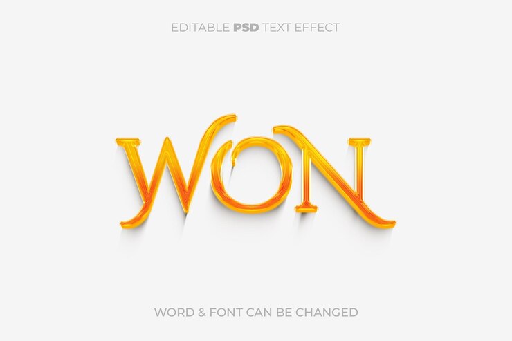 PSD golden won text effect
