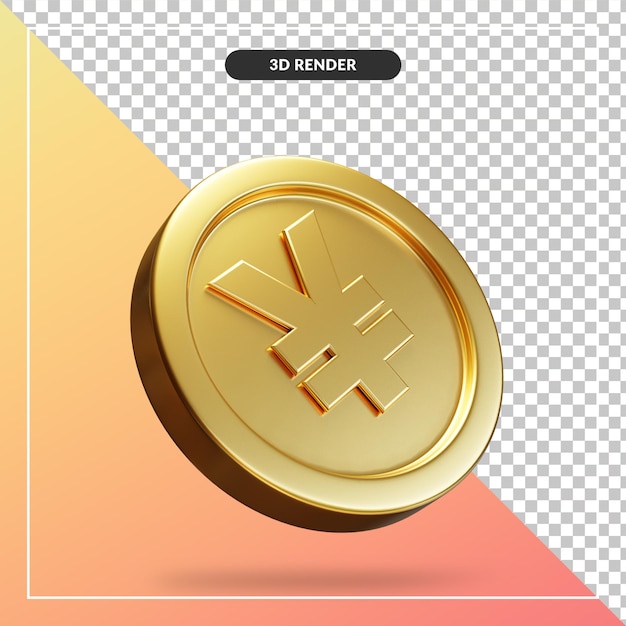 Golden Yen Münze 3d visuell isoliert