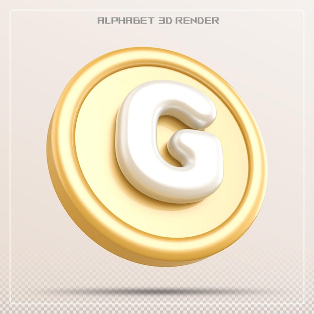 Goldene Buchstabe G Schriftart Alphabet 3d-Render