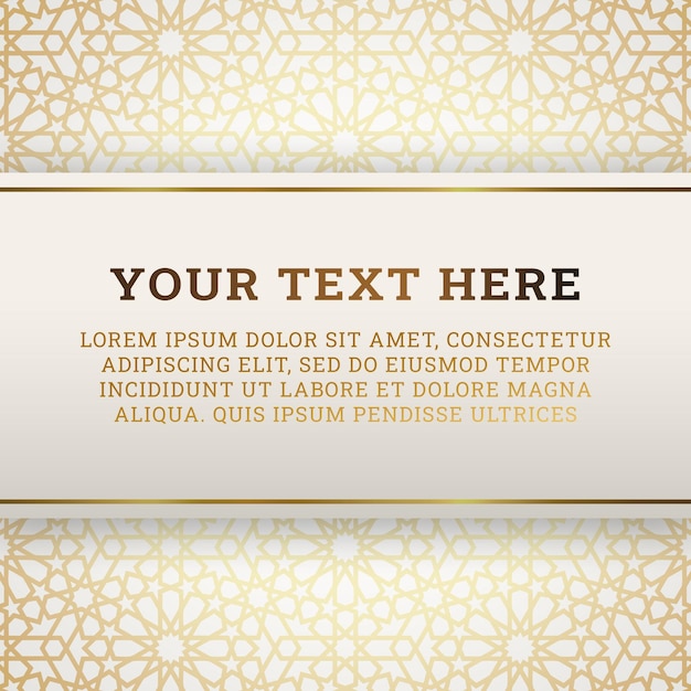 Goldene Dekorationselemente für stilvolle grafische Designs Luxuriöse Papiervorlage Islamisches Muster