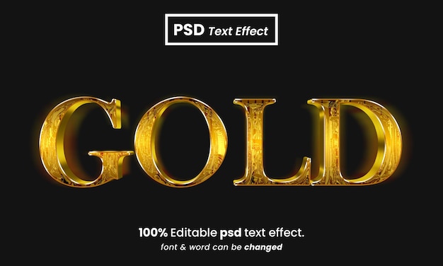 Goldene Farbe 3D bearbeitbarer Texteffekt