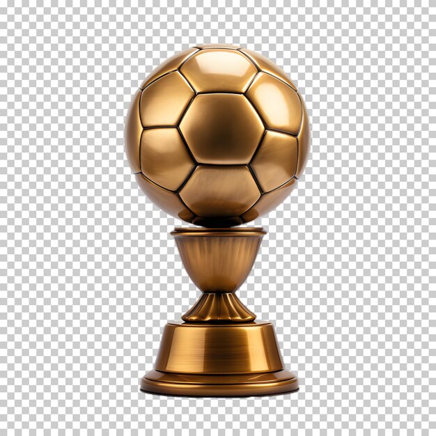 Goldene fußballtrophäe png isoliert auf durchsichtigem hintergrund