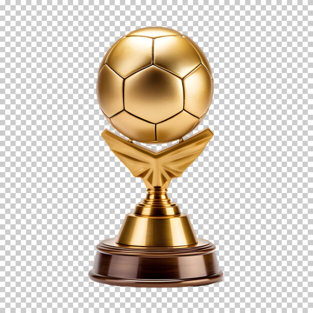 PSD goldene fußballtrophäe png isoliert auf durchsichtigem hintergrund