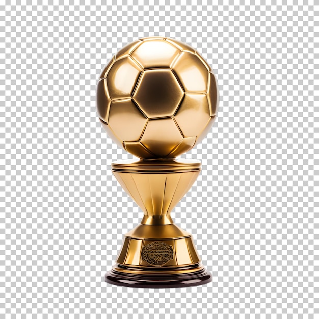 PSD goldene fußballtrophäe png isoliert auf durchsichtigem hintergrund