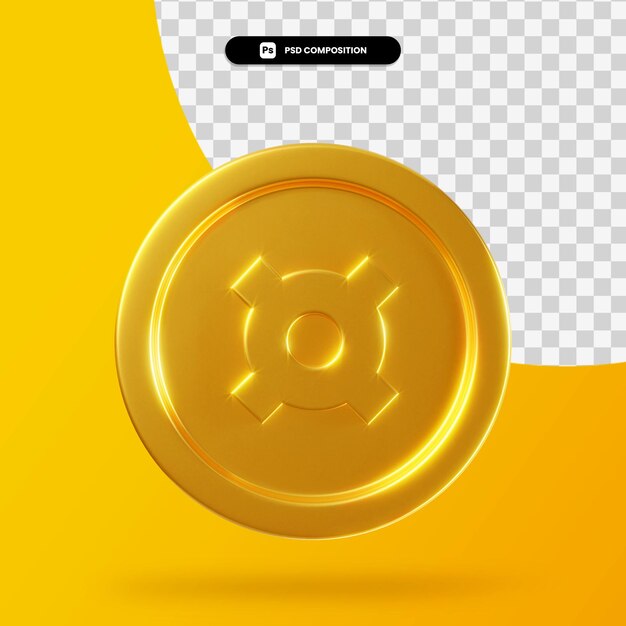 Goldene generische Währungsmünze 3D-Rendering isoliert
