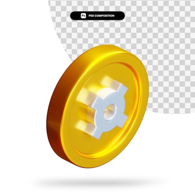 Goldene generische währungsmünze 3d-rendering isoliert