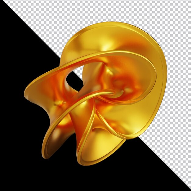Goldene geometrische Formen in abstrakter 3D-Komposition