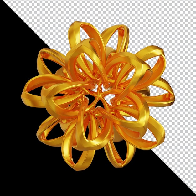 Goldene geometrische Formen in abstrakter 3D-Komposition