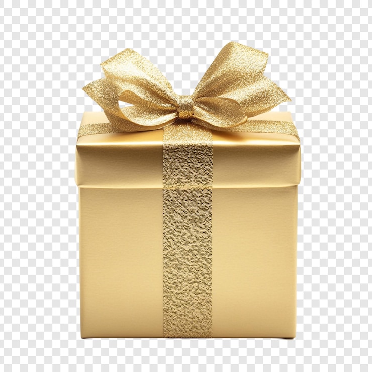 PSD goldene geschenkkiste mit bogen