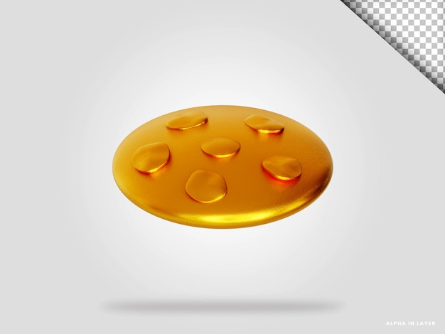 PSD goldene kekse 3d-render-illustration isoliert