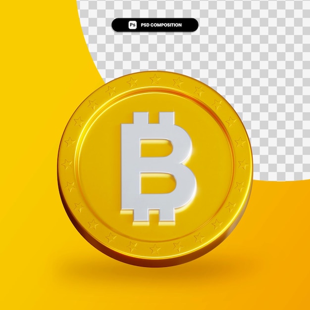 Goldene Kryptowährungsmünze 3D-Rendering isoliert