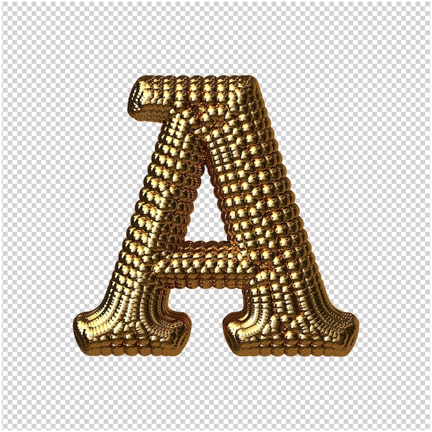 PSD goldene kugeln buchstaben 3d-rendering