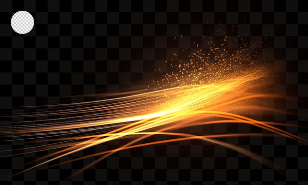 Goldene Lichtwirkung auf durchsichtigem Hintergrund