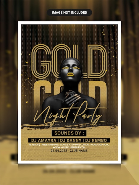 Goldene nachtclub-party-flyer-vorlage