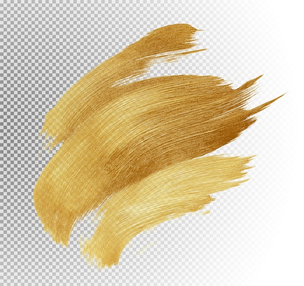 Goldene Pinselstriche auf durchsichtigem Hintergrund