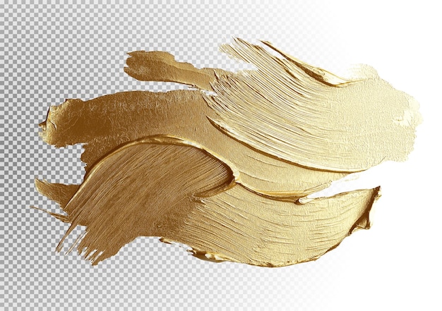 Goldene Pinselstriche mit durchsichtigem Hintergrund