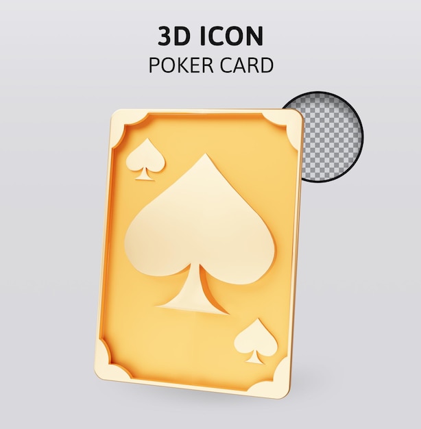 goldene pokerkarte 3d-rendering-illustration