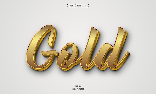 Goldene realistische 3D-Text-Effekte PSD
