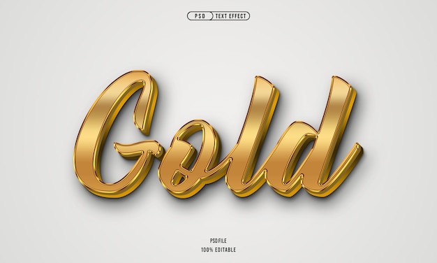 Goldene realistische 3D-Text-Effekte PSD