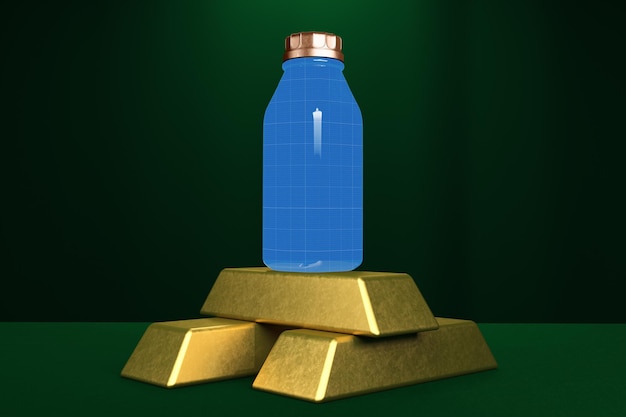 Goldene Saftflasche