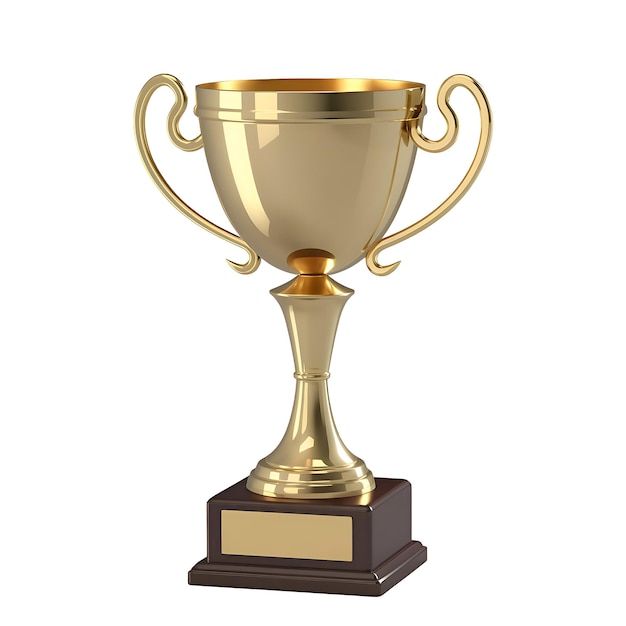 Goldene Trophäe auf Holzbasis