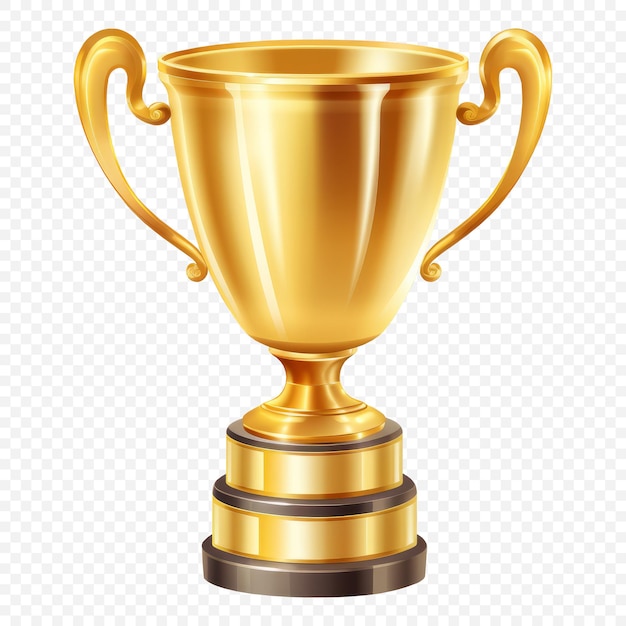 Goldene Trophäe-Cup für den ersten Platz Auszeichnung isolierte PSD.