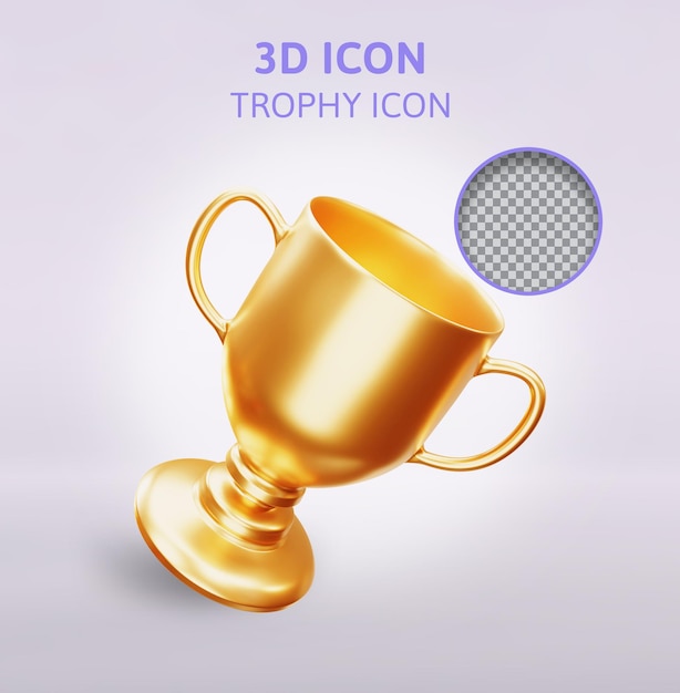 Goldene Trophäenschale 3D-Darstellung