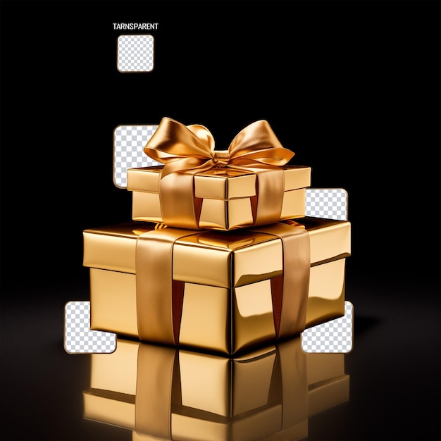 PSD goldene true-foto-3d-geschenkboxen