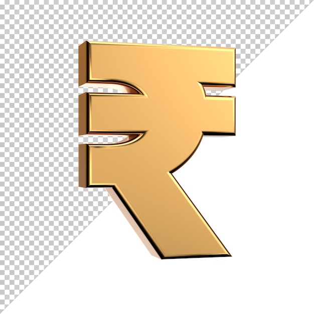 PSD goldene währung, rupie-geld-symbol 3d-darstellung