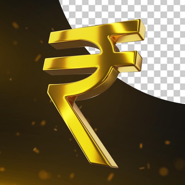 Goldene Währungszeichen Rupiah 3D-Render