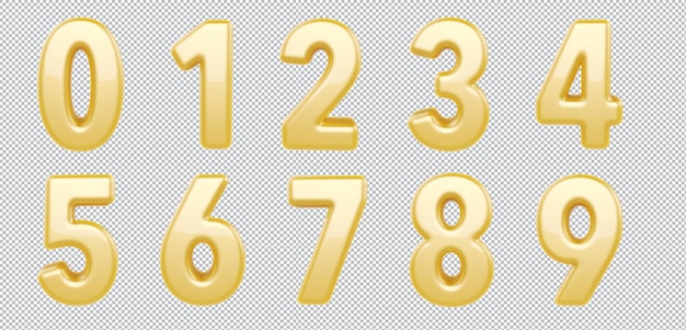 Goldene Zahlen setzen 3D-Rendering