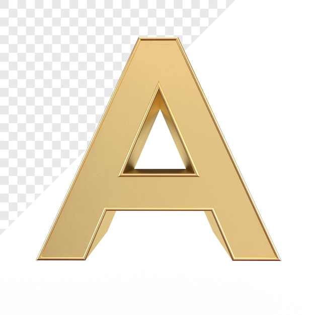 Goldener 3D-Buchstabe A