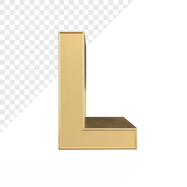 Goldener 3D-Buchstabe L