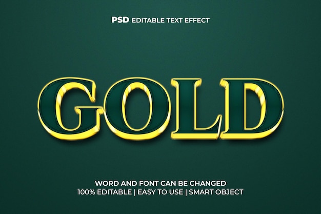 Goldener 3D-Texteffekt