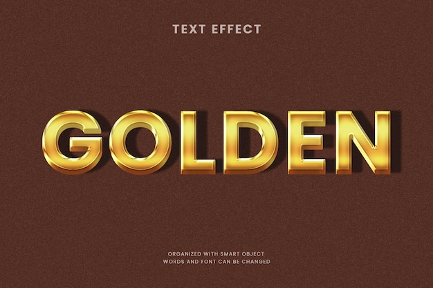 Goldener bearbeitbarer Texteffekt 3d elegante Typografie