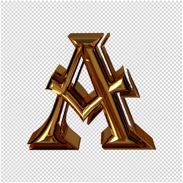 Goldener buchstabe 3d-rendering