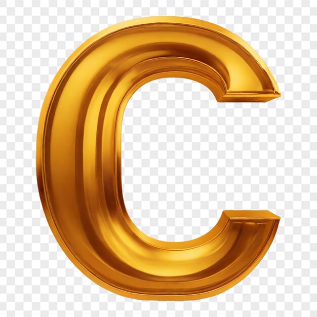 goldener Buchstabe c auf durchsichtigem Hintergrund
