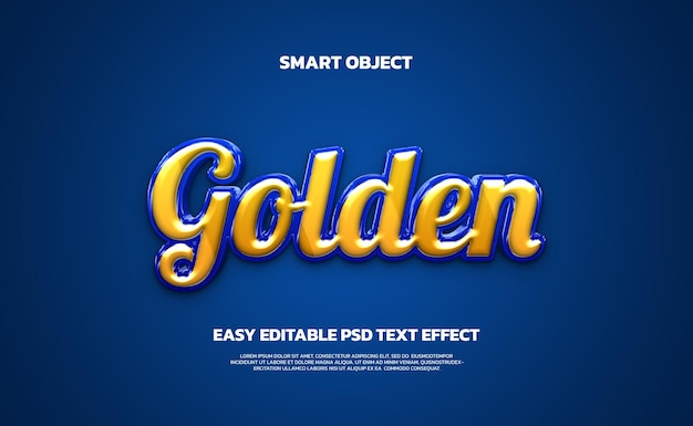 Goldener bunter intelligenter objekt-psd-texteffekt