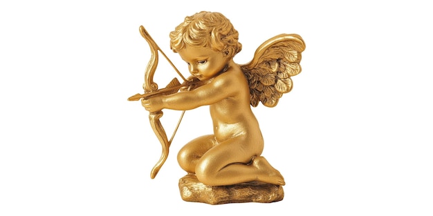 Goldener Cherub-Schießpfeil isoliert auf durchsichtigem Hintergrund