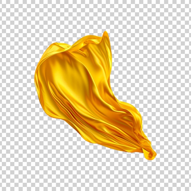 PSD goldener fliegender stoff, isoliert auf einem durchsichtigen hintergrund