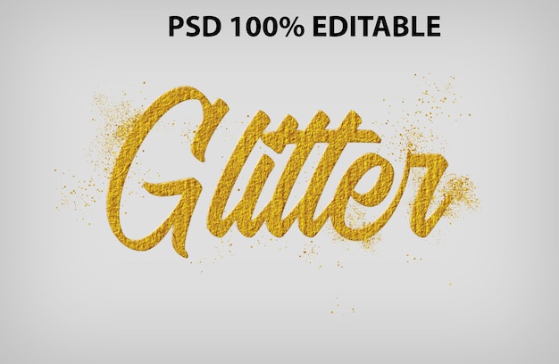 Goldener Glitzer-Texteffekt PSD