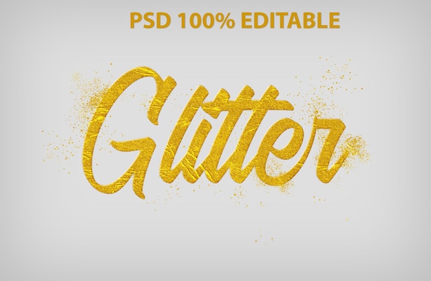 PSD goldener glitzer-texteffekt psd