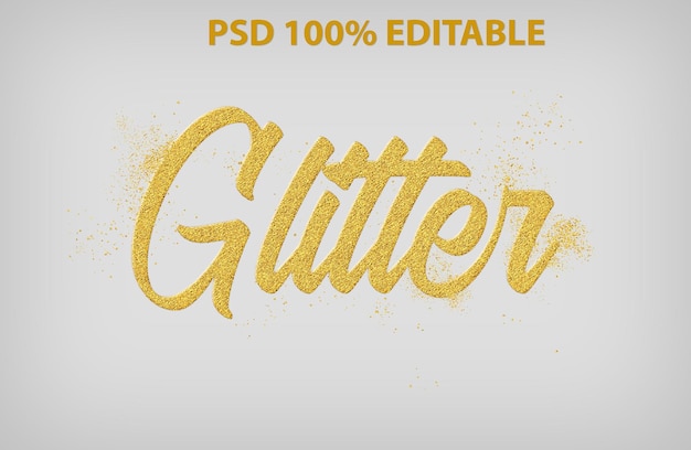 PSD goldener glitzer-texteffekt psd