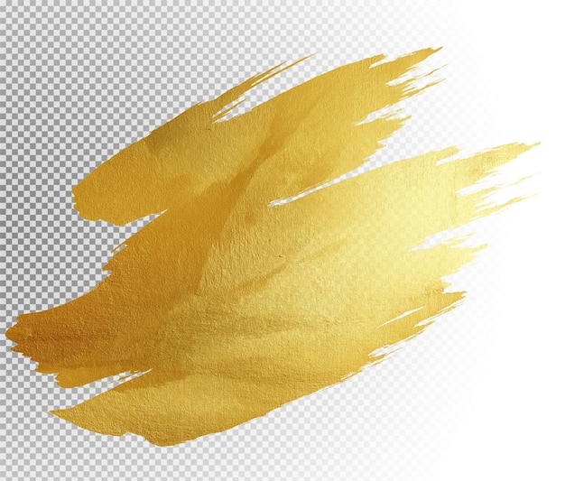 Goldener Pinselstrich auf durchsichtigem Hintergrund