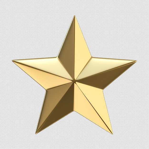 PSD goldener sternsymbol auf weißem boden