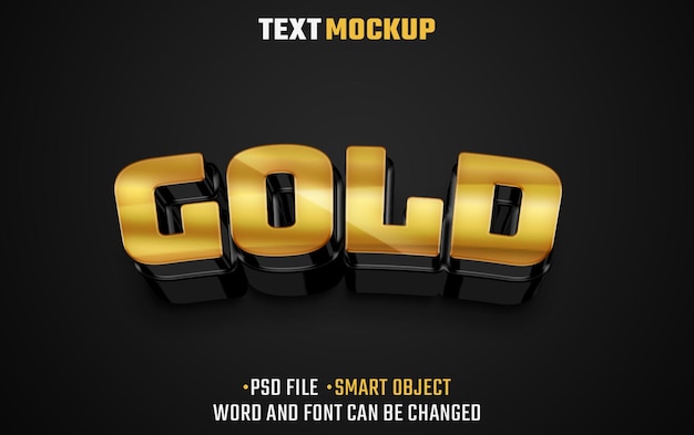 goldener Text-Effekt 3D-Text-Schriftart-Effect
