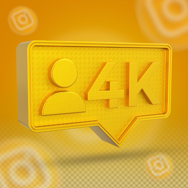 Goldenes instagram 4k follower 3d-symbol