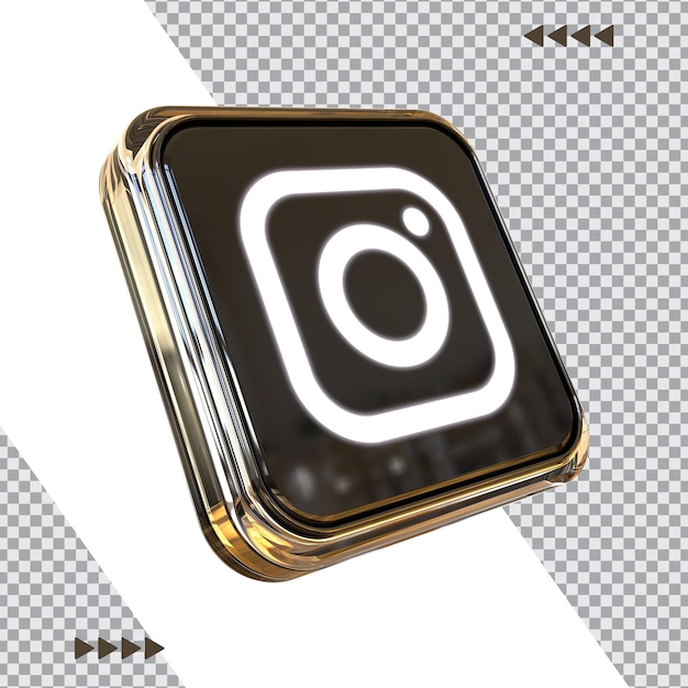 Goldenes instagram-symbol 3d-rendering